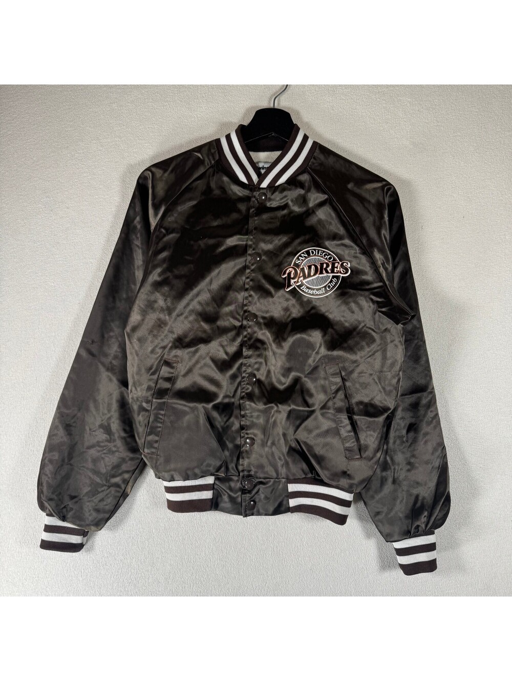 Vintage 80s Swingster San Diego Padres MLB Satin Baseball Jacket Size Small